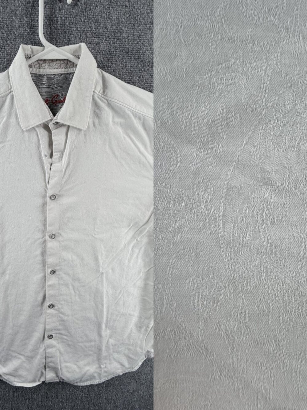 Robert Graham Large Paisley Classic Cotton Spandex White Designer Bold Button Up